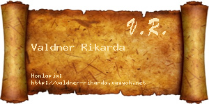 Valdner Rikarda névjegykártya
